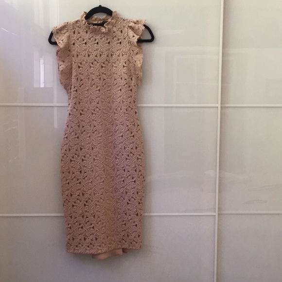 Zara Dresses Stunning Zara Nude Lace Dress Xs Poshmark